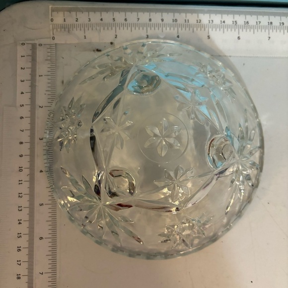 Anchor‎ Hocking clear cut crystal Star of David footed  bowl - Picture 9 of 10